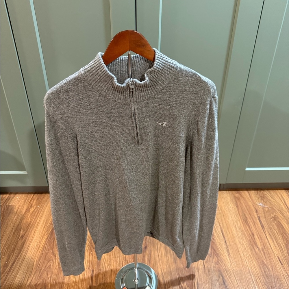 Hollister Gray Zip-Up Sweater